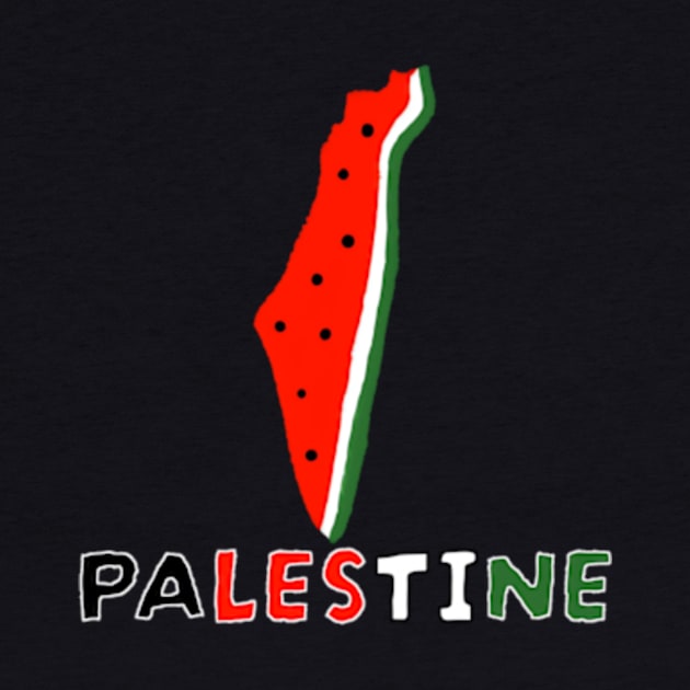 Palestine Palestinian Watermelon Map Patriotic Ceasefire Tee for Rallys Protests and Solidarity 2024 by sarcasmandadulting